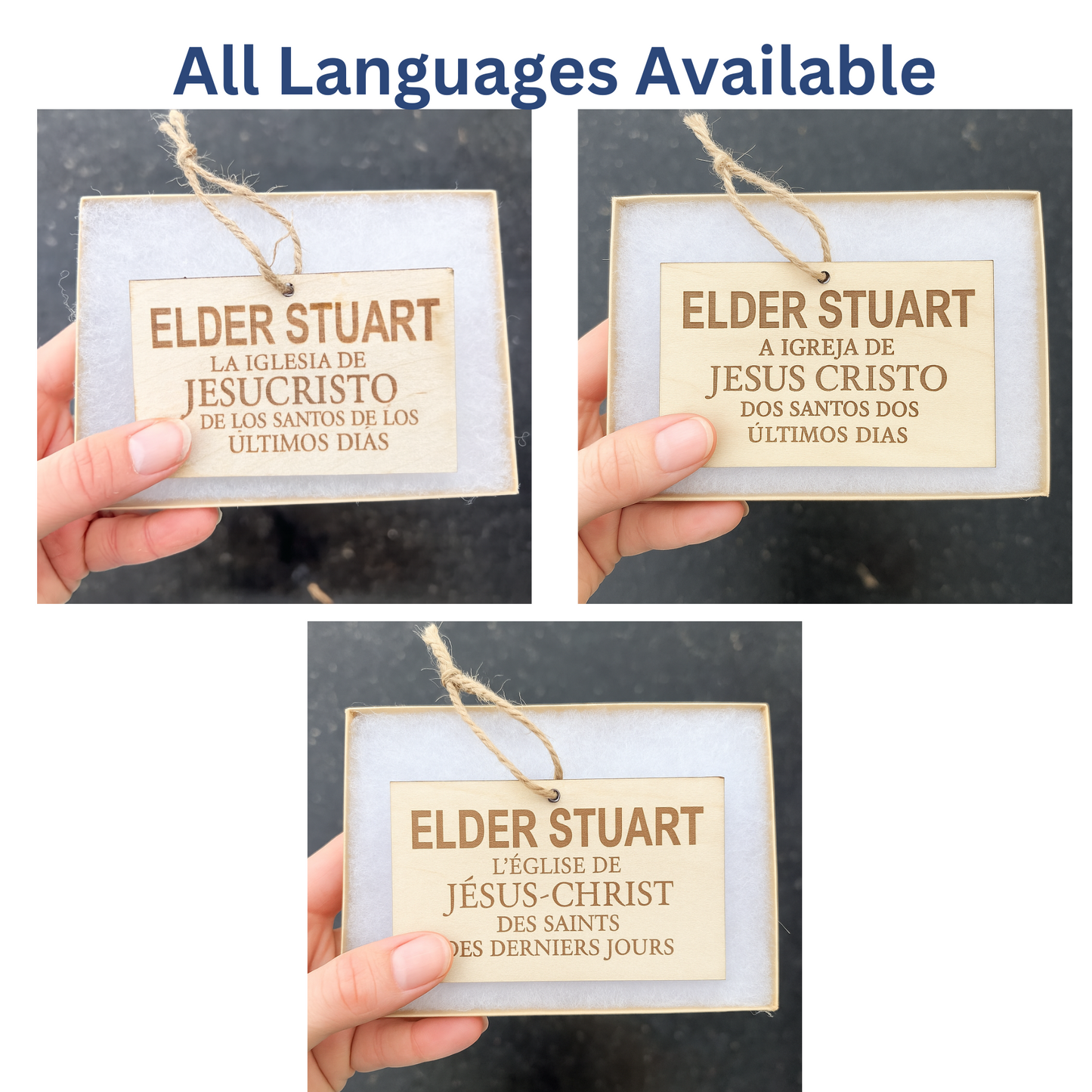 Custom Missionary Name Tag Ornament