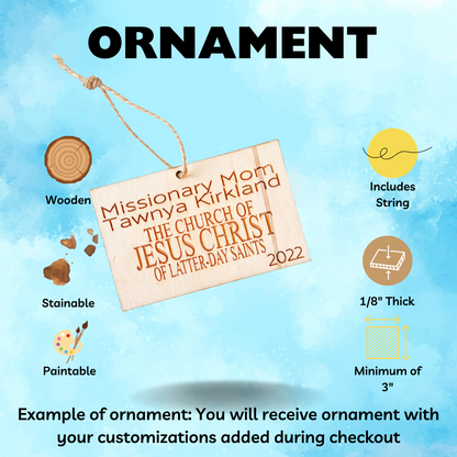 Custom Missionary Name Tag Ornament