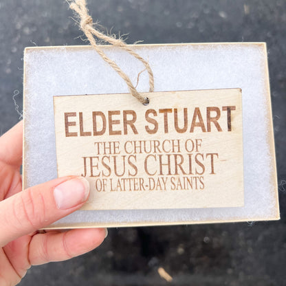 Custom Missionary Name Tag Ornament