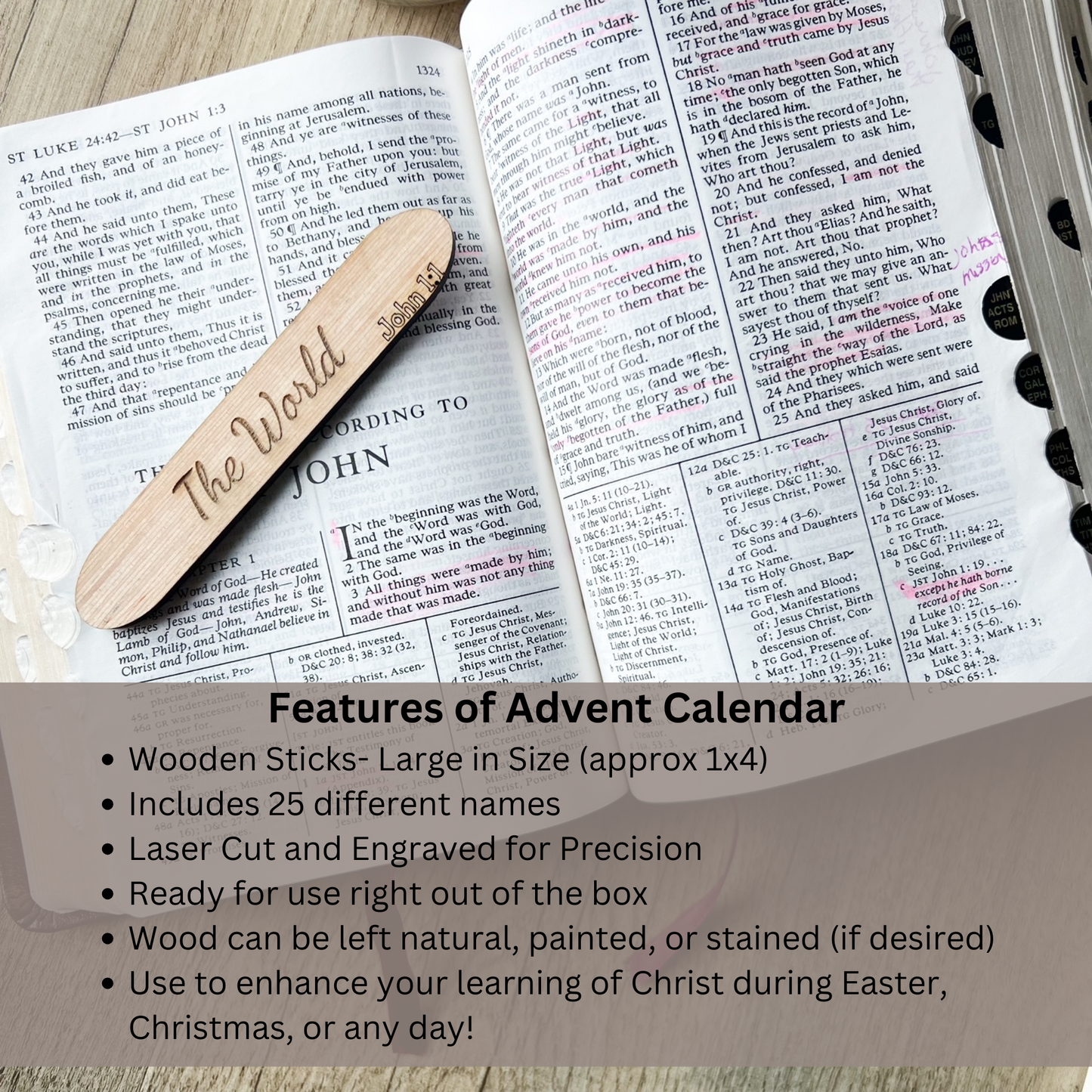 25 Names of Christ Bible Verse Sticks