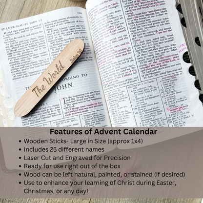 25 Names of Christ Bible Verse Sticks