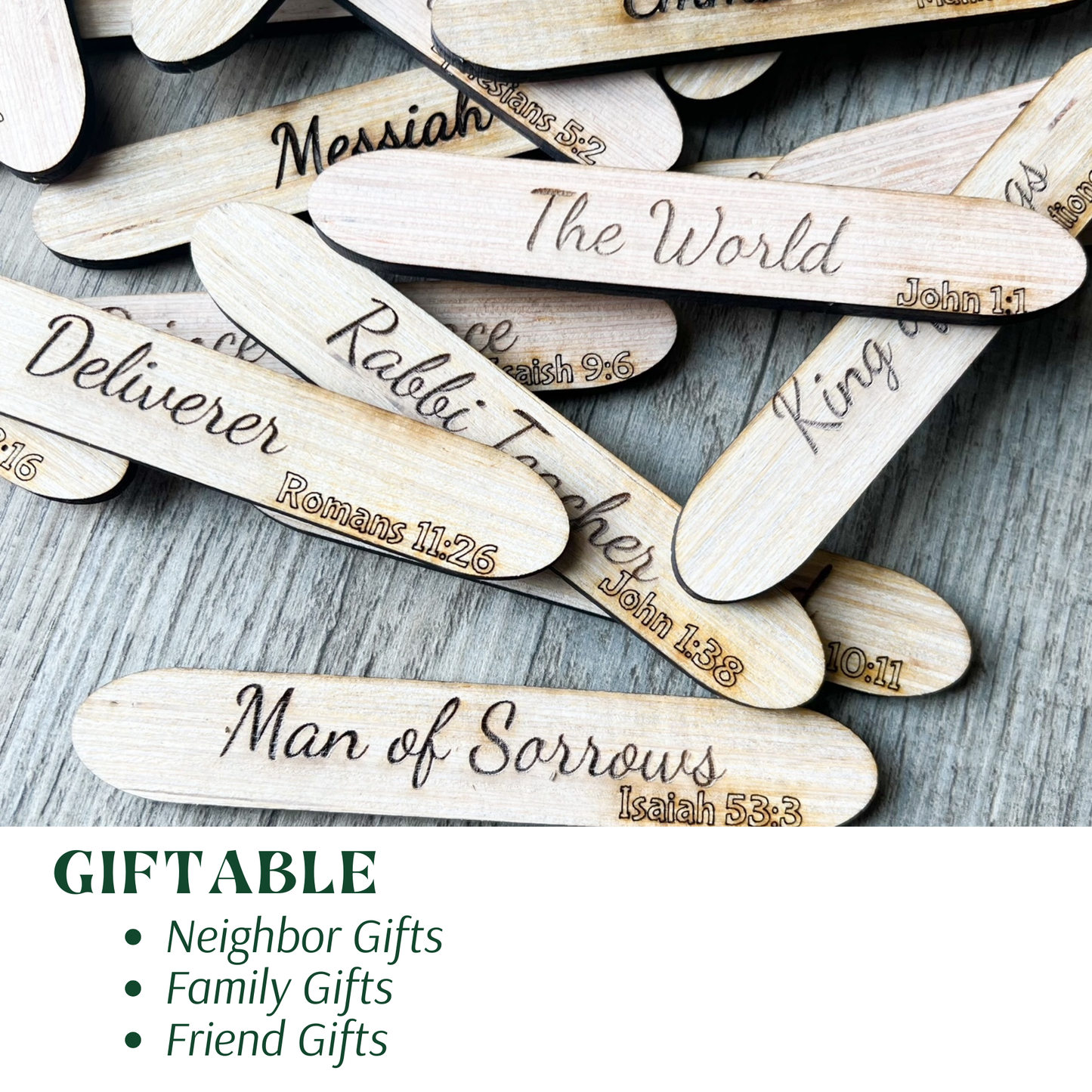 25 Names of Christ Bible Verse Sticks