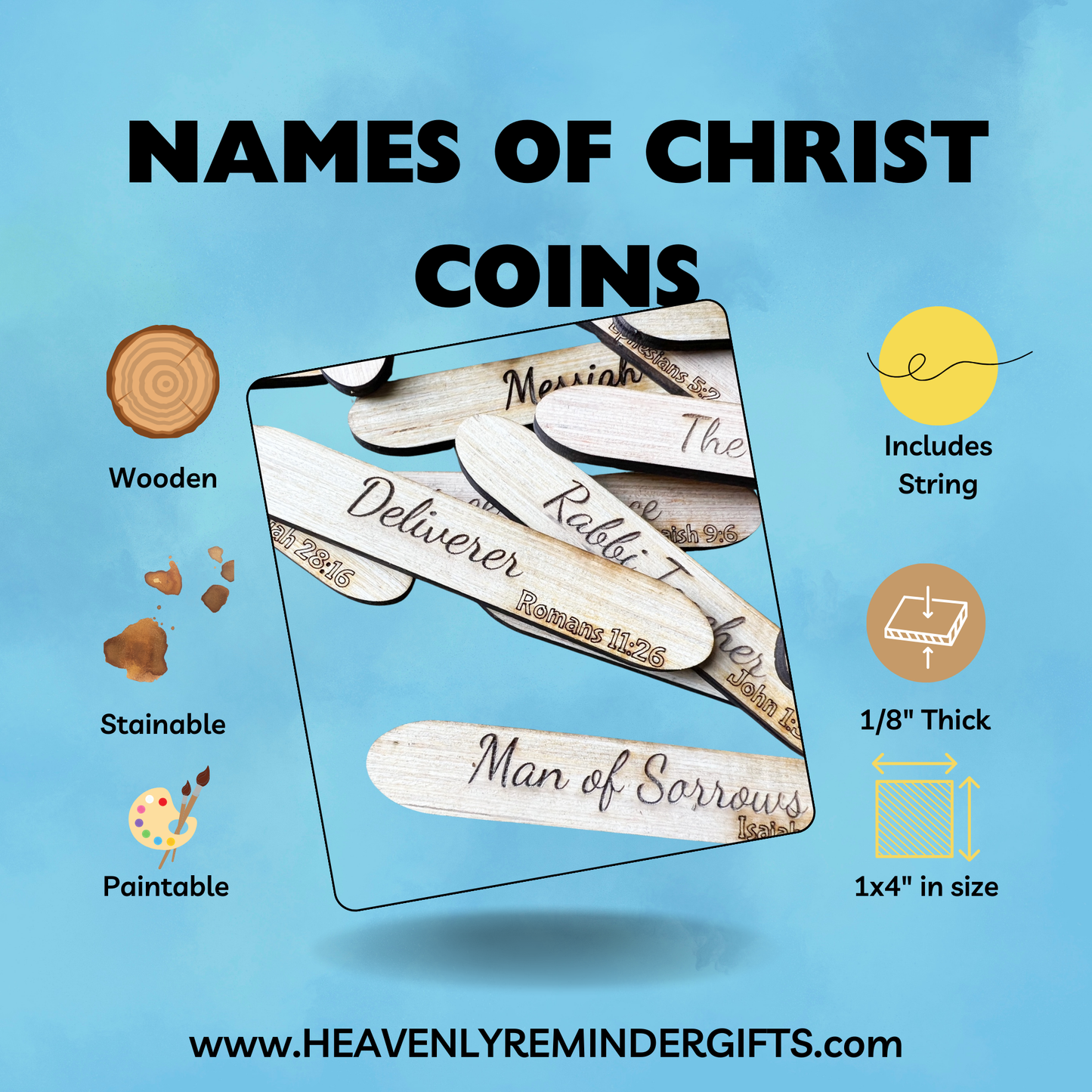 25 Names of Christ Bible Verse Sticks