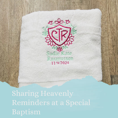 Custom CTR Baptism Towel | Floral
