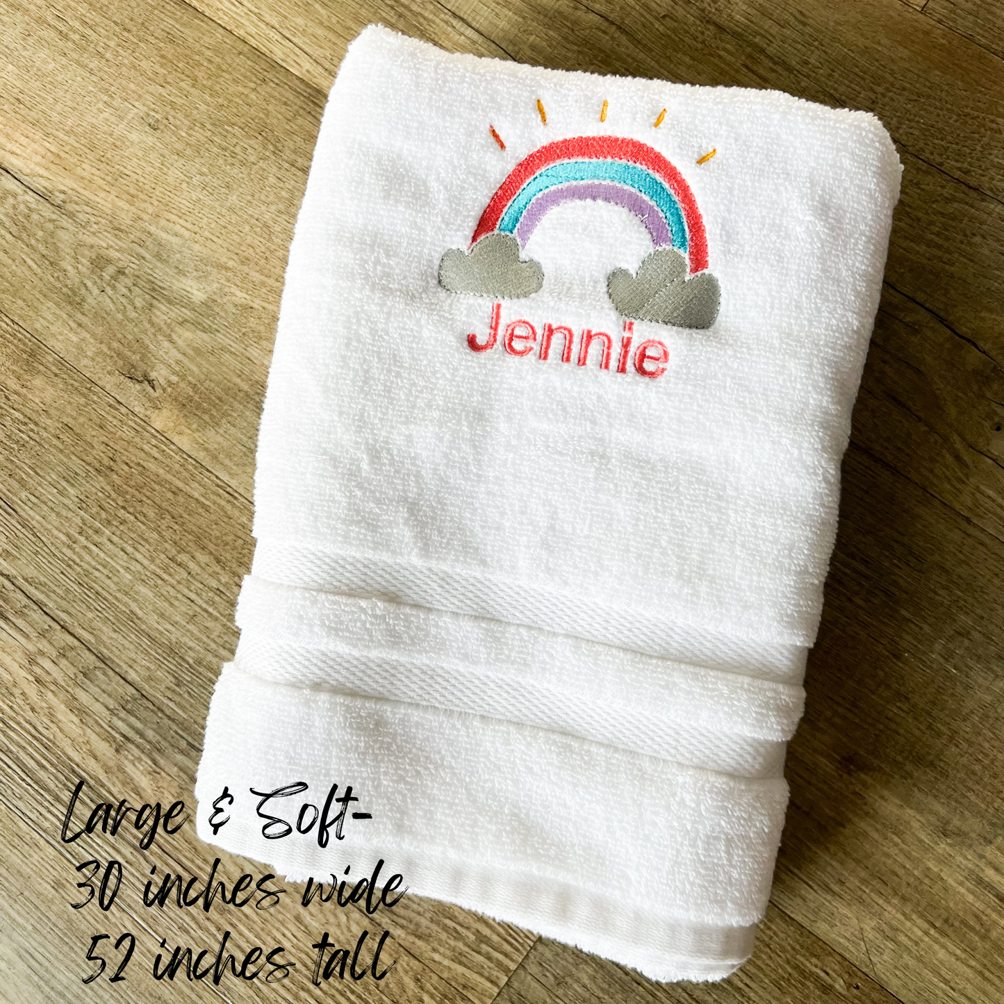 Personalized Rainbow Baptism Towel