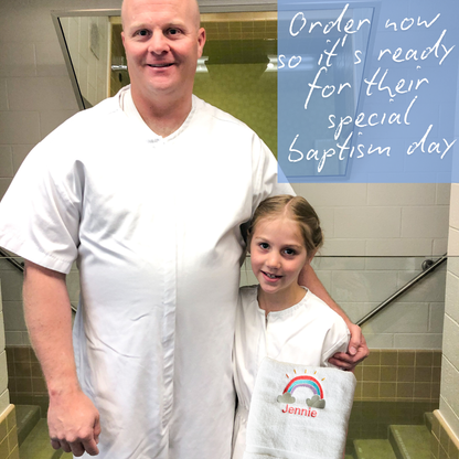 Personalized Rainbow Baptism Towel