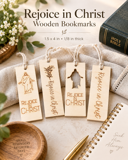Rejoice in Christ Wood Bookmark | 2027 LDS Youth Theme Gift