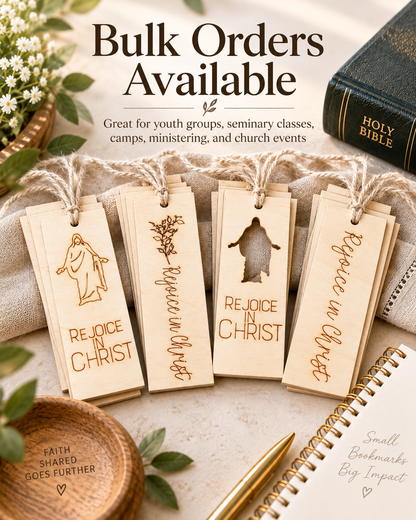Rejoice in Christ Wood Bookmark | 2027 LDS Youth Theme Gift