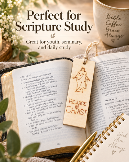 Rejoice in Christ Wood Bookmark | 2027 LDS Youth Theme Gift