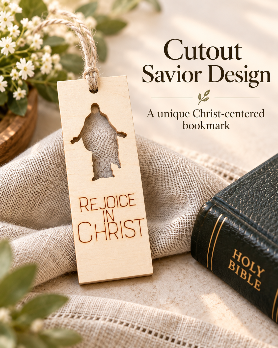 Rejoice in Christ Wood Bookmark | 2027 LDS Youth Theme Gift