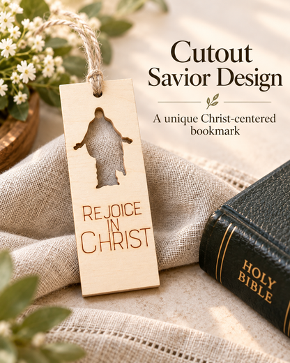 Rejoice in Christ Wood Bookmark | 2027 LDS Youth Theme Gift