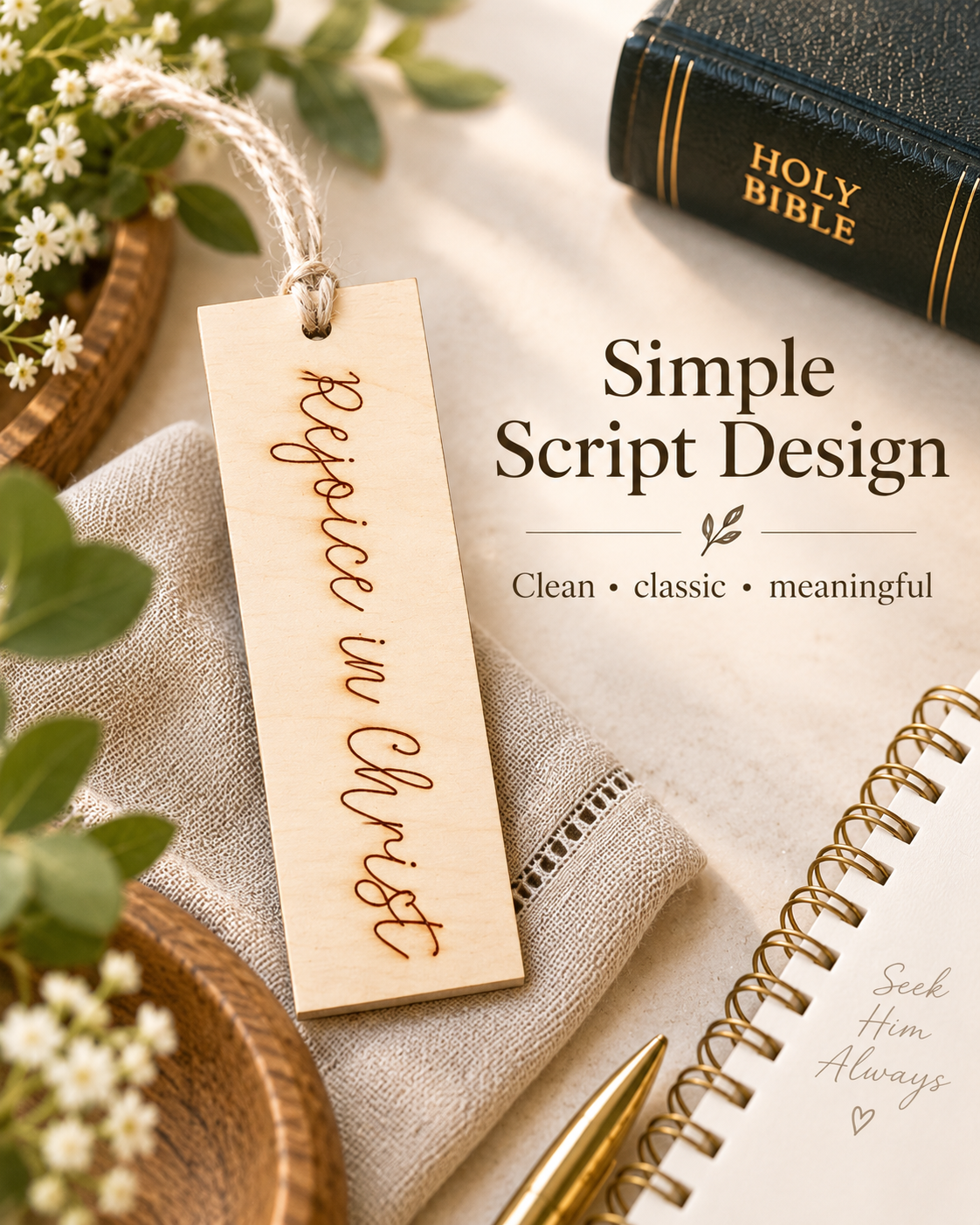Rejoice in Christ Wood Bookmark | 2027 LDS Youth Theme Gift