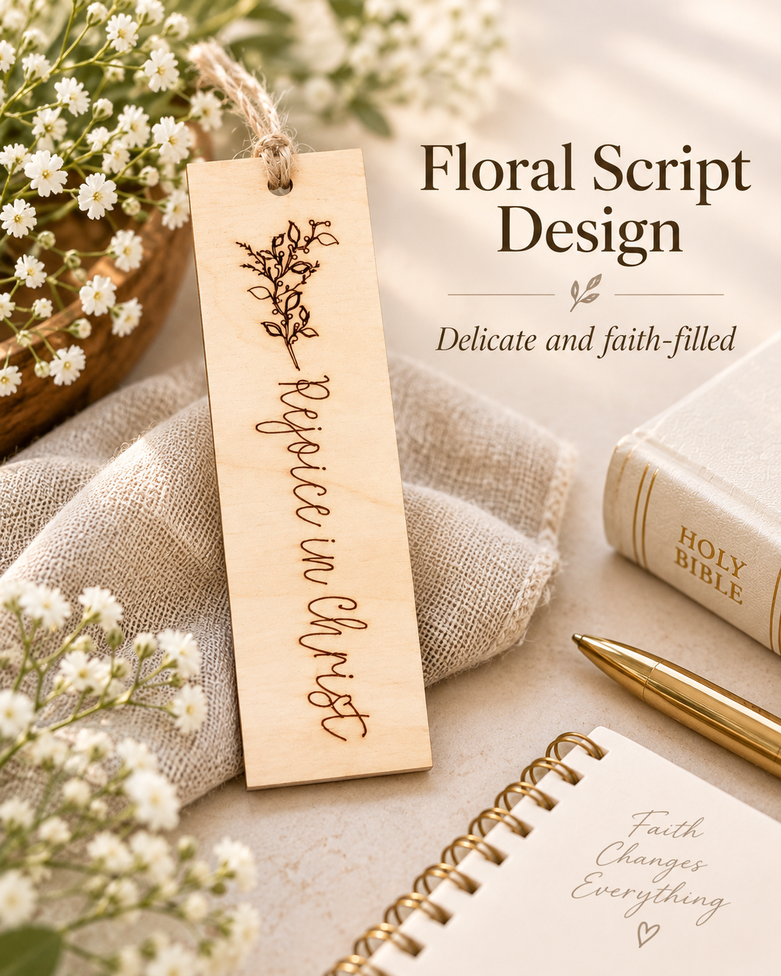 Rejoice in Christ Wood Bookmark | 2027 LDS Youth Theme Gift