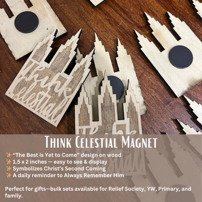 Think Celestial Wooden Magnet