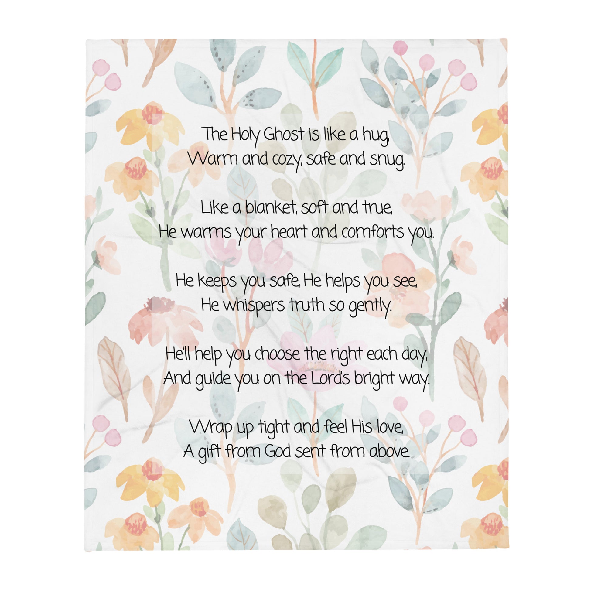 Holy Ghost Baptism Blanket Floral - Main Image