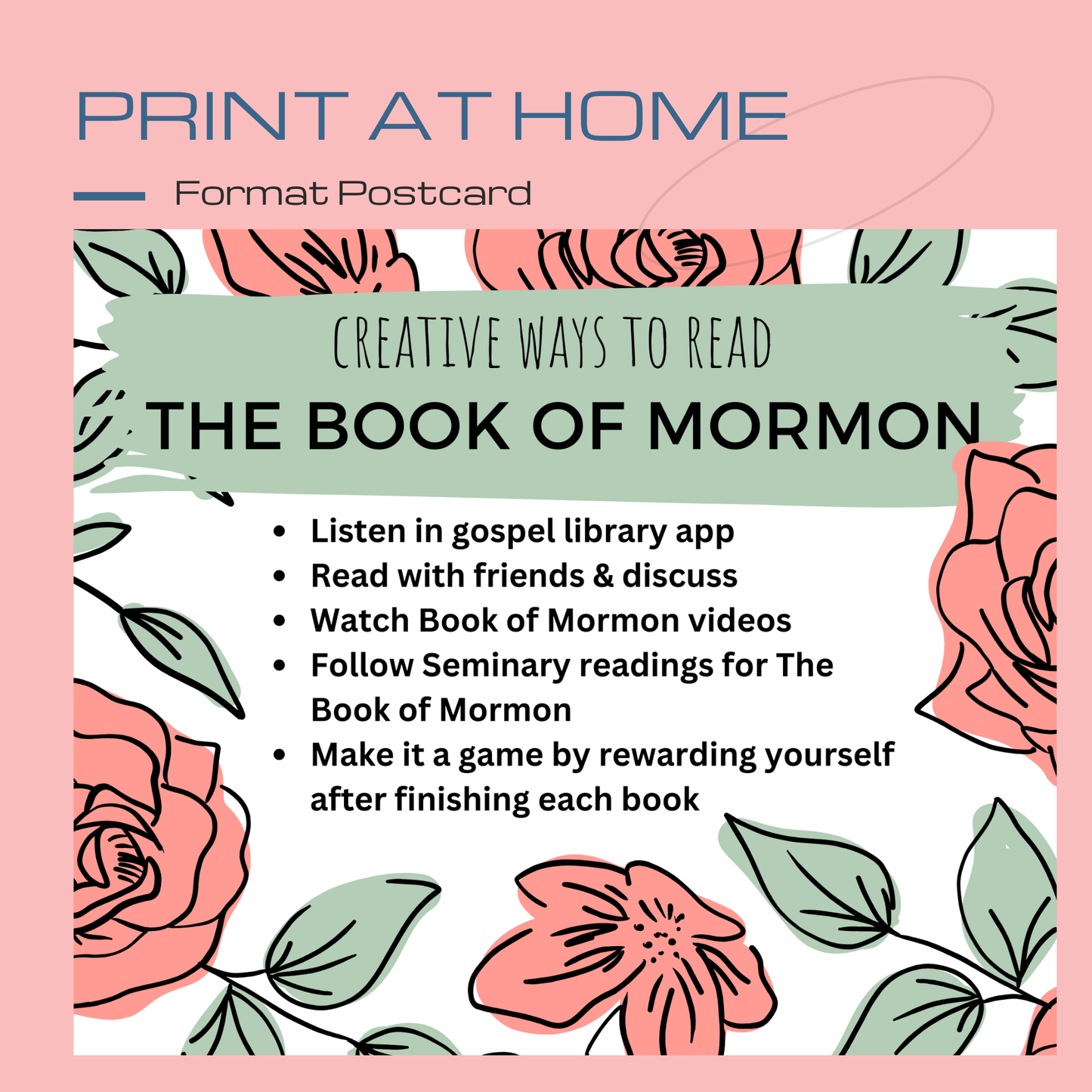 Book of Mormon Reading Ideas Postcard