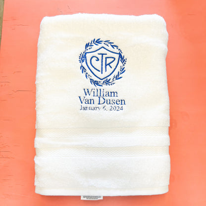 Custom CTR Baptism Towel | Wreath